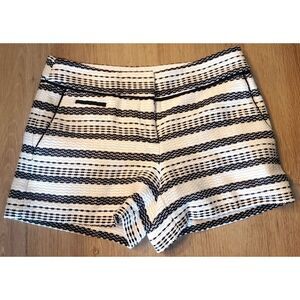 Ann Taylor Shorts The Riviera Woven Texture Black & Ivory NWOT Cot Lined WOM SZ0